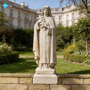 Estatua de Nuestra Señora de Fátima de Mármol Religiosa Hecha a Mano con Diseño Asiático para Villa y Jardín - Product Image 2