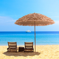 Parasols de plage de couleur naturelle en gros, portables, anti-UV, parasols de patio, palmier hawaïen, paille, pare-soleil, inclinaison réglable