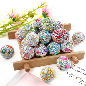 Wholesale Shiny Fancy Acrylic Plastic Lucite Multicolor Diamond 16mm Stone Disco Rhinestone Pen DIY Customizable Loose <b>Beads</b> - Product Image 4