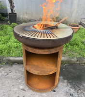 Bol de foyer en acier corten Barbecue Grille de cheminée en acier corten Fumeur Barbecue Grill Grill Anneau
