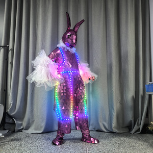 Disfraz de Conejita Brillante Rosa con Espejo, Conjunto Completo para Actuaciones en Escenario, Unisex - Product Image 2