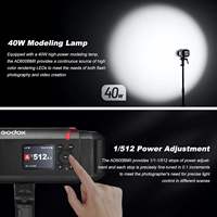 Meilleur flash de studio portable Godox Ad600 BM II 600W avec synchronisation haute vitesse 1/8000s, télécommande sans fil, monture Bowens, sac de transport