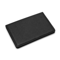 Porte-documents de voyage d'affaires en cuir PU Saffiano noir classique avec logo personnalisé, organiseur de portefeuille, porte-passeport