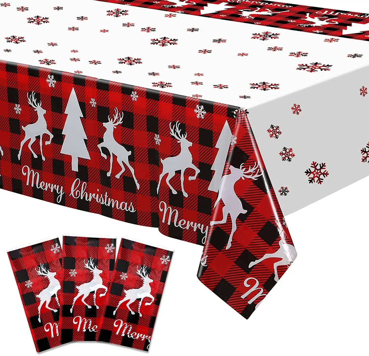 New Design Customized Acceptable Table Decoration Accessories Durable Christmas Table Cloth Disposable