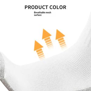 Chaussettes en coton pour hommes, tricotées sur mesure, couleur unie, antibactériennes, absorbant la transpiration, amortissantes, pour hommes et femmes, chaussettes de sport - Product Image 4