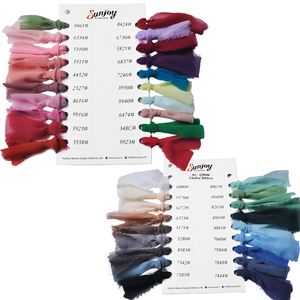 Ruban en mousseline de soie floral à bords effilochés et franges, fait main, idéal pour la décoration de Noël - Product Image 5