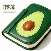 ODM OEM Neuartiges Souvenir mit Individuell Bedrucktem Muster und Niedlicher Avocado-PU-Hülle für Maßgefertigtes Avocado-förmiges PU-Geschenknotizbuch