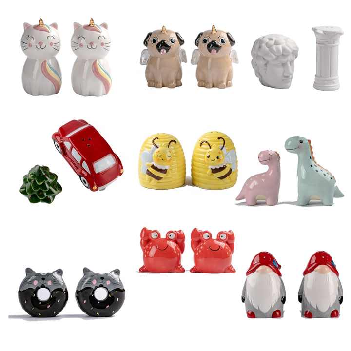 Custom 3D Animal Christmas Ceramic Salt and Pepper Shakers