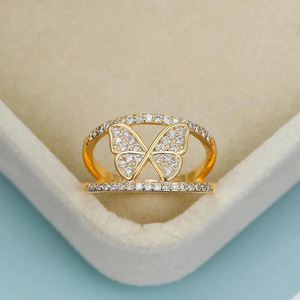 Anillo de Cóctel Q225 con Forma de Mariposa para Mujer, Plata de Ley 925, Chapado en Oro, Circonita Cúbica, Micro Pavé, Joyería de Moda, Regalo - Product Image 4