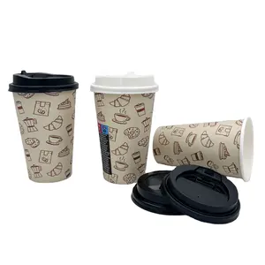 factory wholesale single wall disposable coffee paper cup custom printing 12oz