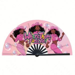 Customized 13 Inch Holographic Folding <b>Fans</b> Traditional Carved <b>Large</b> Irresistible Festival <b>Fans</b> for American Holidays - Product Image 4