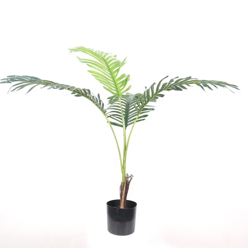 Ready To Ship High Simulation New Style Potted Palm Artificial Palm Leaves Tree Bonsai Plant