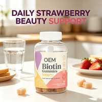 Gummies à la biotine 5000 mcg pour la santé des cheveux, de la peau et des ongles, saveur fraise, 120 unités