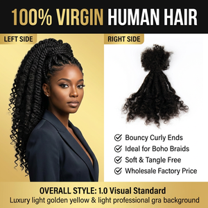 Extensions de Locs en Cheveux Naturels Bouclés, Dreadlocks Remy au Crochet Style Bohème Déesse, 30 Brins, Vente en Gros pour Salons - Product Image 2