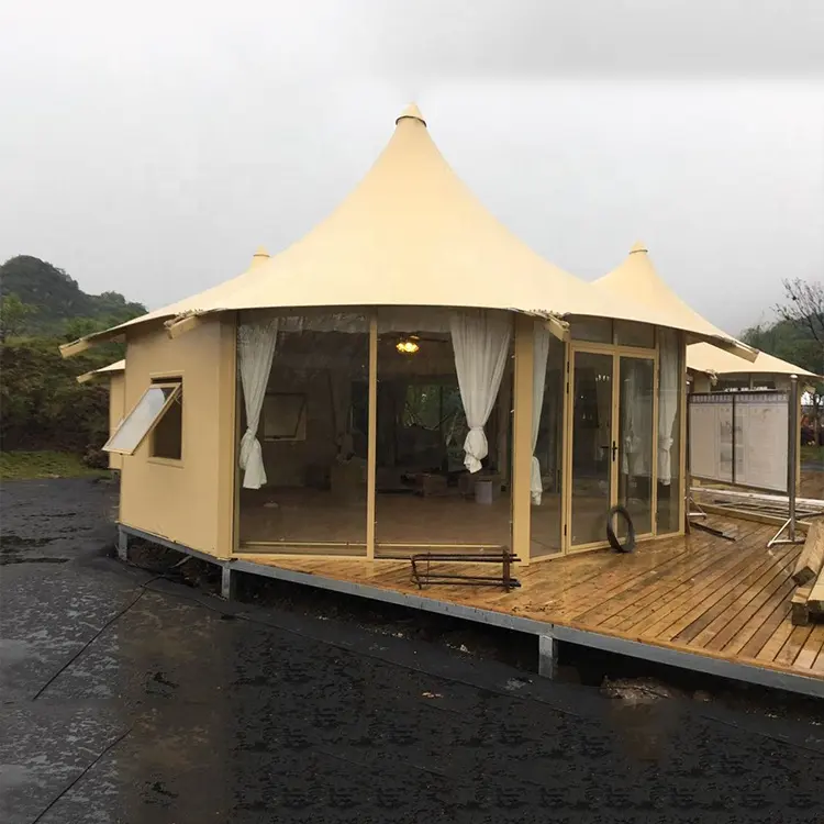 Casa de acampamento família ao ar livre luxo glamping resort hotel tenda