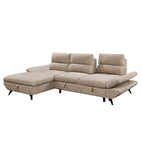 Canapé-lit convertible en tissu moderne en forme de L, design européen, deux places, meubles de salon avec rangement pour appartement, vente chaude