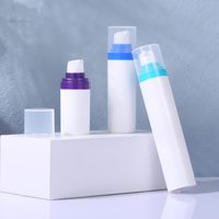 Vente en gros de flacons pompe en plastique sans air en vert violet Blue-50ml 15ml 30ml avec joint pulvérisateurs pour lotion