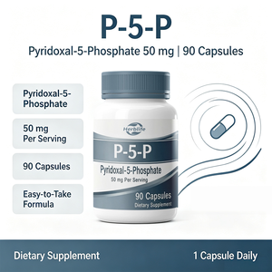 Capsules P-5-P 50 mg par dose, 90 capsules végétales, supplément alimentaire Pyridoxal-5'-phosphate OEM ODM Marque privée - Product Image 4