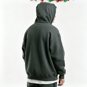 定制标志高品质设计师时尚棉重量级超大套头衫男式连帽衫 - Product Image 2