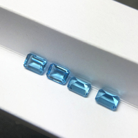 Vente en gros de pierres semi-précieuses en vrac pierre topaze bleue suisse naturelle pierres précieuses en vrac taille émeraude pour la fabrication de bijoux