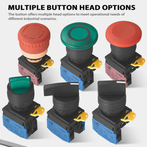 LA36M-MD 22MM Interruptor de botón pulsador tipo hongo iluminado rojo 12V AC DC 24V 1NO 1NC Control de arranque/parada 10A Potencia YIJIA - Product Image 4