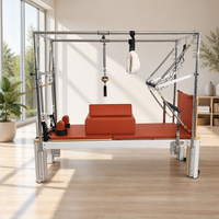 Table de Pilates Cadillac Reformer 3-en-1 en alliage d'aluminium avec barre de descente et système de poulies à cordes pour usage en studio et salle de sport