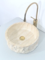Lavabo rond en résine de béton d'art moderne fait à la main, pierre artificielle, motif marbré, comptoir lisse, lavabos de salle de bain, hôtels