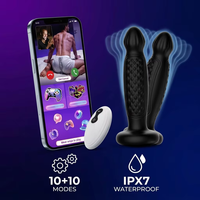 10-Frequenz Welliger Silikon-Analplug mit APP-Fernbedienung, Beweglicher Butt Plug, Erwachsenen-Sexspielzeug für Paare, Prostata-Massagegerät