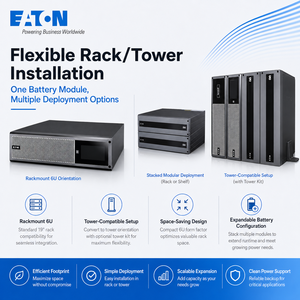 <span class=keywords><strong>Eaton</strong></span> <span class=keywords><strong>9SX</strong></span> Serie UPS 3000VA Torre Batería incorporada Máquina estándar Protección contra fallas de energía Paquete de batería <span class=keywords><strong>Eaton</strong></span> 9SXEBM384RT6U - Product Image 3
