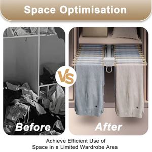 Percha extraíble para pantalones de armario, perchero para pantalones, organizadores de ropa, estante deslizante para pantalones de doble fila de 18 brazos con cubierta decorativa - Product Image 6