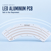 Carte de circuit imprimé en aluminium LED incurvée personnalisée, résistance à la tension de 3000 V, cuivre de 35 μm, plaque de base en aluminium de 1,5 mm, MCPCB pour panneau lumineux LED