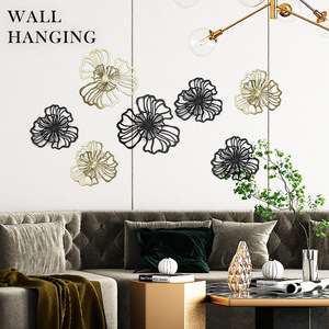 Décoration Murale Florale en Métal Multicolore pour Chambre, Hôtel, Maison - Ensemble d'Art Mural Floral en Fer Forgé - Product Image 1