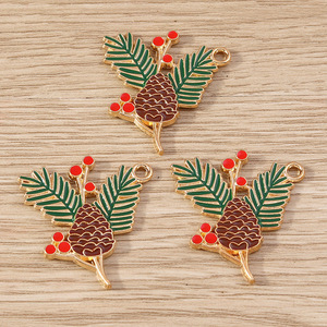 Weny, confezione da 10 pezzi, ciondolo a forma di foglia simulata in lega con effetto goccia d'olio, colore nocciola - Product Image 4