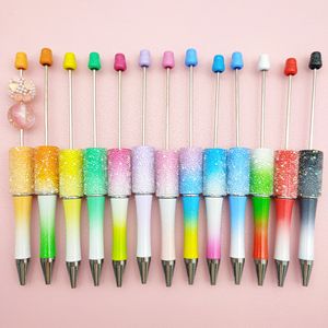 B7036 Creatief Suikerglas Regenboog Gradiënt Promotionele Diy Beadable Pen Handwerk Decoratieve Plastic Balpen Met Sieraden - Product Image 1