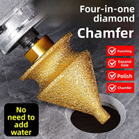 Foret conique multifonctionnel diamanté brasé sous vide 4-en-1 de 38 mm/50 mm pour granit, marbre, porcelaine, quartz