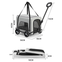 Chariot de transport pour animaux de compagnie d'extérieur, poussette à roues universelles, boîte à roulettes amovible, sac de transport pliable pour chien et chat, grande capacité, sûr