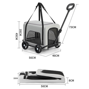 Chariot de transport <span class=keywords><strong>pour</strong></span> animaux de compagnie d'extérieur, <span class=keywords><strong>poussette</strong></span> à roues universelles, boîte à roulettes amovible, sac de transport pliable <span class=keywords><strong>pour</strong></span> <span class=keywords><strong>chien</strong></span> et chat, grande capacité, sûr - Product Image 6