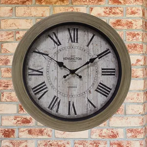 卸売および小売アメリカンレトロスタイルのリビングルームの壁時計円形12 "プラスチックローマ数字の壁時計の装飾