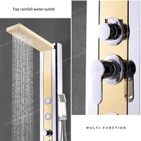 Panneau de douche en acier inoxydable Tour Cascade Système de massage de la pluie Céramique chromée pour hôtels Pommeau De Douche pour salles de bain