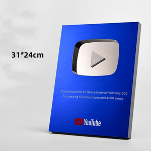 Funbox Promozionali con Pulsante <span class=keywords><strong>YouTube</strong></span>, Scudi in Alluminio per <span class=keywords><strong>YouTube</strong></span>, Trofei e Targhe <span class=keywords><strong>YouTube</strong></span> all'Ingrosso - Product Image 4