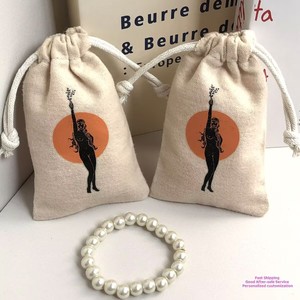 Promotion High End Organic Cotton Brush Drawstring <b>Bag</b> Custom Logo Printed for Cloth Storage <b>Dust</b> Cotton Brush <b>Bag</b> - Product Image 1