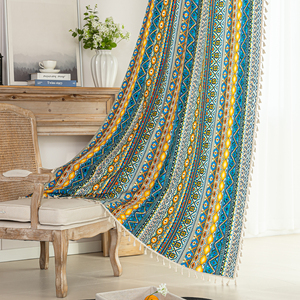 In kỹ thuật số Bohemian Rèm cửa với trừu tượng đầy màu sắc dọc thanh và tua kỳ nghỉ bên Cuộc Sống Hàng Ngày Gia Đình khách sạn Thanh - Product Image 1
