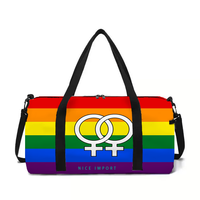 Sac de voyage unisexe (motif arc-en-ciel) pour femmes et hommes, sac de sport, sac de gym, sac fourre-tout léger, imperméable, pliable, pour week-end ou nuitée