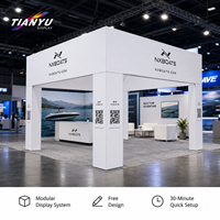 Stand d'exposition graphique en tissu TIANYU avec structure modulaire en aluminium pour salons professionnels, événements, promotion de la vente au détail et showrooms