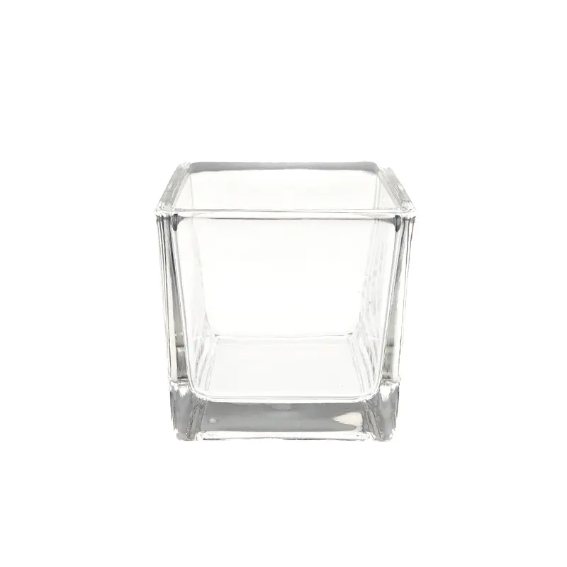 square glass candle holder for wedding central decoration