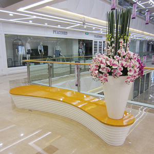 UHPC Artistic Seating With Flowerpot Modern Outdoor Chair Custom Unique Public <b>Bench</b> for Hotel Courtyard Spaces - Product Image 2