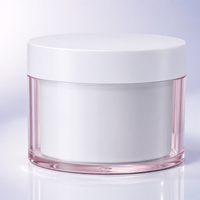 Pot en plastique PET à double paroi de 200 ml avec couvercle à vis, étiquette en papier et logo personnalisé pour les soins cosmétiques de la peau, vente en gros