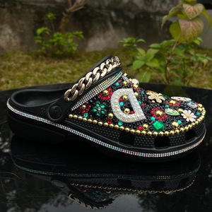 2026 New European American Fashion Brand Simple <b>Clogs</b> Handmade Inlaid Diamond Slippers for Women French Style Ladies Slippers - Product Image 5