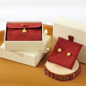 Custom Size Microfiber Jewelry Folding Pouch Bag 0.6mm <b>Thickness</b> with Button Design Jewelry <b>Card</b> Available in Upgraded Colors - Product Image 3
