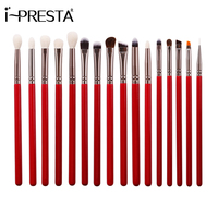 16 pinceaux de maquillage pour le visage et les yeux de haute qualité, en poils de chèvre, pour fond de teint, anticernes et mascara, faible MOQ, pinceaux cosmétiques